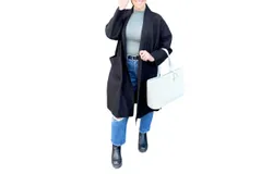Moon Ryder Zinny Open Front Coat In Black