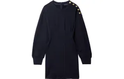 Veronica Beard Women Dakasha Gold Button Cotton Mini Dress Navy
