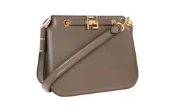 Fendi Touch Taupe Tartufo Leather Shoulder Bag