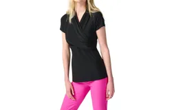 Joseph Ribkoff Cross Detail T-Shirt In Black
