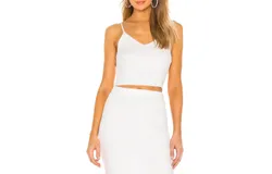 Afrm Ronan Sweater Top In Soft Blanc