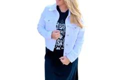 Just Usa Clean Jacket With Fray In White