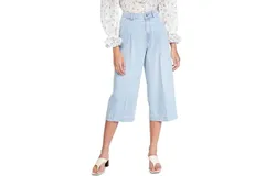 Paige Clarice High Waist Culotte Crop Jeans In Blue
