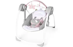 Comfort 2 Go Compact Portable 6-Speed Cushioned Baby Swing with Music&comma; Folds Easy&comma; 0-9 Months 6-20 lbs &lpar;Pink Flora the Unicorn&rpar;