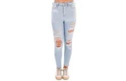 Cello Born To Run Destroyed Skinny Jeans In Light Blue