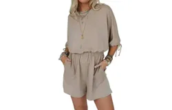 Three Bird Nest Carolina Comfy Romper In Taupe
