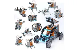 Solar Powered by The Sun，13-in-1 Education Solar Robot Toys for Boys Ages 8-13&comma; DIY Building Science Experiment Kit Birthday Gifts for Kids 8 9 10 11 12 13 Years Old-GRAY