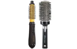 Conair Pro Ceramic Tools Porcelain Series 1&period;25 Inch 1000W Soft-Bristle Hot Air Brush to Style & Dry Hair &plus; Conair Pro Ceramic Tools Large Round Brush 2&half;" &lpar;&num;CPBCTR25&rpar;