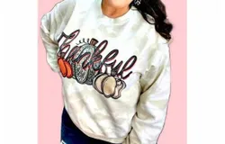 Echo Charlies Thankful Bleached Sweatshirt In White