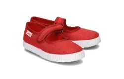 Cienta Girl&apos;s Mary Jane Flat Shoes In Red Metallic