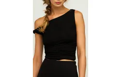 Sky To Moon Asymmetric Sleeveless Top In Black