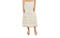 Sister Jane Helena Flower Midi Skirt In White