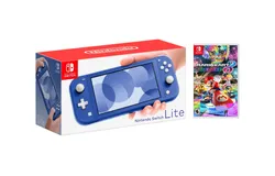 Nintendo Switch Lite Blue Bundle With Mario Kart 8 Deluxe Game