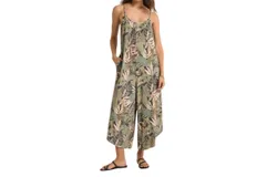 Z Supply Flared Cusco Jumpsuit In Grape Leaf