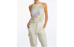 Juicy Couture Tie Dye Ribbed Halter In Candy Green