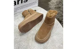 ZIYAN Popular thick-soled snow boots for women in winter new style plus velvet thickened warm cotton boots showing feet small cotton shoes for women versatile outdoor Xue
