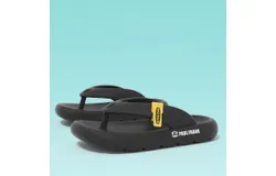 Big mouthed monkey flip-flops men&apos;s summer eva pinch foot on poo feeling thick sole leisure outdoor beach slippers sandals men-men&apos;s black （44&sol;45）