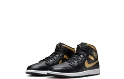 Nike Men Air Jordan 1 Mid Basketball Shoe In Black&sol;metallic Gold-White