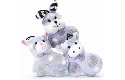 Silly Squad Cute Cuddly Dog Toys Fun Heart Embossed Squeaky Animals Soft Plush &lpar;Full Set All 3 Animals&rpar;