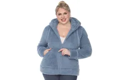 Plus Size Hooded Sherpa Jacket