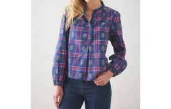 Printfresh On The Books Blouse In Nostalgia Plaid