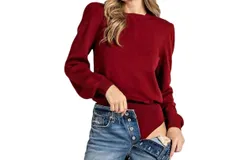 Ee&colon;some Puff Sleeve Bodysuit In Merlot