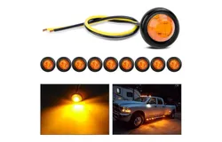 10 PCS 3&sol;4” Round Clearance LED Front Rear Side Indicator  Marker Light for Truck RV Car Bus Trailer Van Caravan Boat &lpar;12V&comma; Amber&rpar;