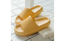 Slippers for Women &vert; House Slides Shower Sandals &vert; Extremely Comfy &vert; Cushioned Thick Sole Yellow