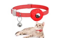 Cat Tracker Collar&comma;airtag cat collar locator tracker silicone sleeve three wire reflective bag bell