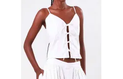 Bela Brand Strappy Bows Tank Top In Off White