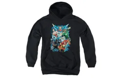 Justice League of America Jl Assemble Youth Pull Over Hoodie &sol; Hooded Sweatshirt