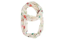 White Shauna Toucan Infinity Scarf