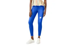 Hue Ripped Denim High Rise Skimmer Legging In Deep Ultramarine