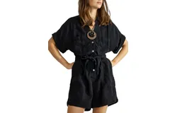 Summum Breezy Playsuit Romper In Black