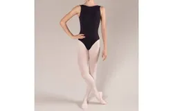 Energetiks Natalie Ladies Boat Neck Scoop Back Tank Leotard In Black