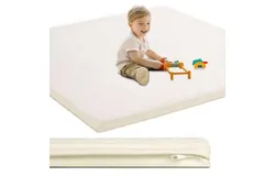 Baby Play Mat for Floor&comma;1&period;3" Thick Foam Nursery Rug with Removable Washable Cover&comma;Non Slip Soft Velvet Kids Play Crawling Mat for Toddlers&comma;Infants&comma;Yoga Mat&comma;Tatami Mat&comma;50x50 Inch Beige