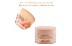 2 Pack Foundation Makeup Brush&comma; Flat Top Kabuki Brush Face Blush Liquid Powder Foundation Brush with Protective Case &lpar;Champagne-gold&rpar;