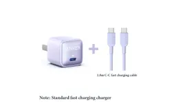Anker mobile phone fast charging wall charger Apple 15 set purple &plus; 1&period;8m C-C fast charging cable
