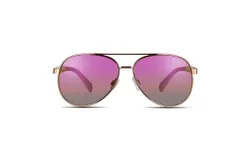 Velvet Eyewear Womens Aviator Sunglass Style Bonnie in Rose Gold with a Flash Lens - 100&percnt; UV Protection - Designed for Women - Designed in the USA