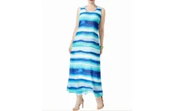 Calvin Klein Women&apos;s Striped Sleeveless Casual Maxi Dress In Blue