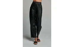 Sundays Harper Pants In Black Vegan Leather