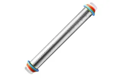 Stainless steel rolling pin with adjustable thickness ring - for baking dough&comma; pizza&comma; pies&comma; pastries&comma; pasta&comma; cookies