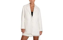 Belle & Bloom Women&apos;s Young Blood Frayed Edge Blazer in Cream