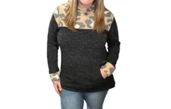 Honeyme Leopard Hoodie In Camel&sol;black
