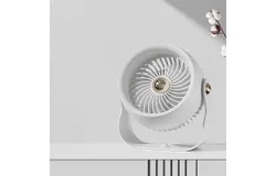 Fan air circulation fan home desktop wall-mounted outdoor camping usb charging silent strong wind air conditioning fan-【White 6000mAh】