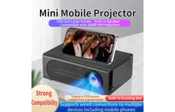 HIBEAMER M200 Home Mini LED Projector Mini children&apos;s home portable wired mobile phone same screen projector 1080P