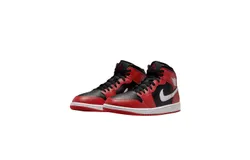Nike Men Air Jordan 1 Mid Basketball Shoe In Black&sol;white-Gym Red
