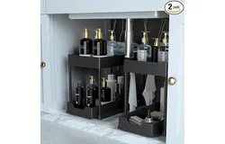 2 PACK&vert;Pull Out Bathroom Organizer&vert;2 Tier Slide Out Bathroom&sol;Kitchen Organiers and Storage&period; &lpar;2 PACK Normal&rpar;