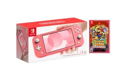 Nintendo Switch Lite Coral Bundle With Paper Mario&colon; The Thousand-Year Door Game