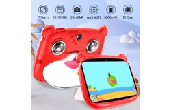 12GB&plus;512G Kids Tablet&comma; 7&period;1-inch LED Kids Bear Tablet&comma; WiFi Android 7&period;1 Tablet with 2200mAh Battery&comma; Octa-Core Processor&comma; Available in Multiple Colors&comma; Best Gift for Children-12G &plus;512G red